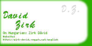 david zirk business card